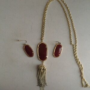 Kendra Scott Gold Necklace with Red Accents